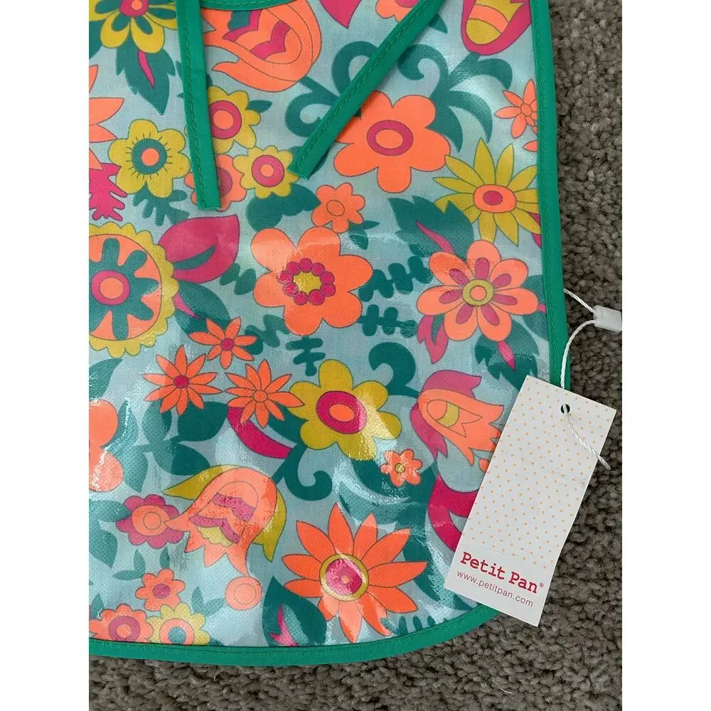 New Petit Pan Azure Hippie oilcloth Easy Wipe off Baby Bib